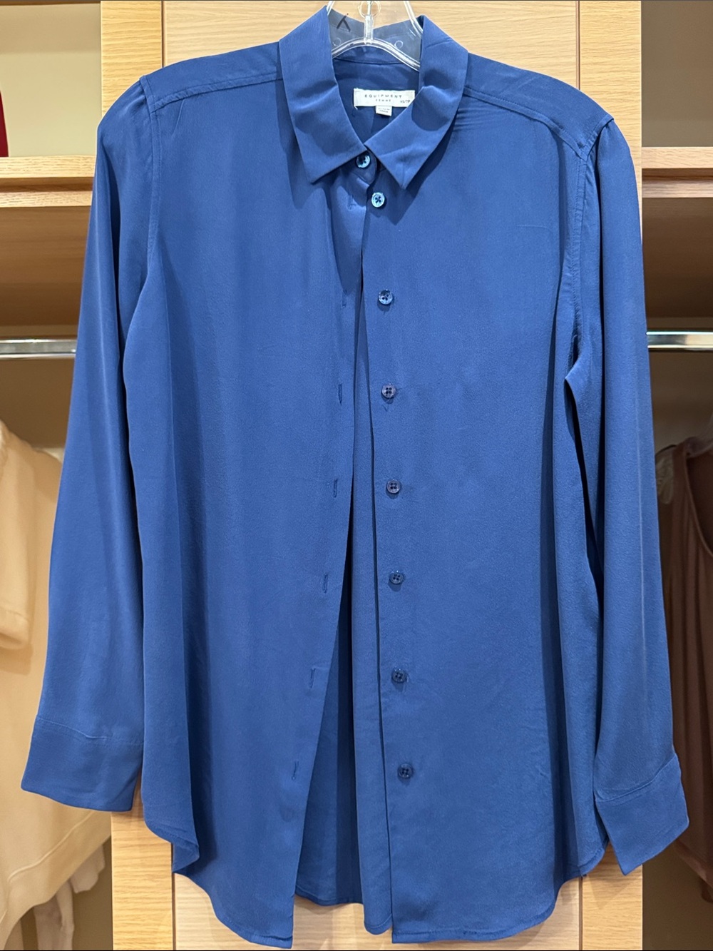 Equipment Blue Silk Button-Up Blouse